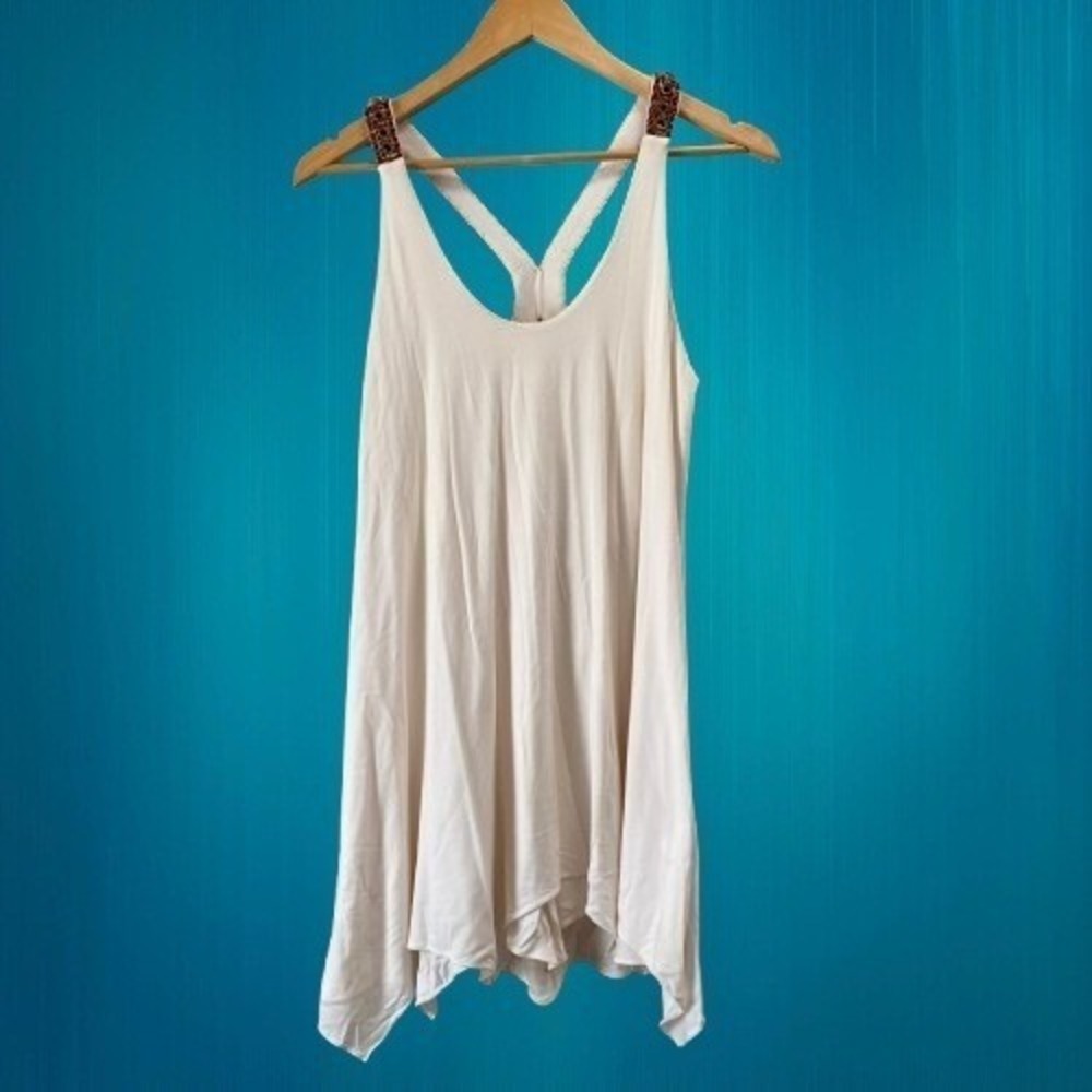 NEW Sky Dionicia Embellished Beaded‎ Halter Top White Cream Small - Picture 2 of 5